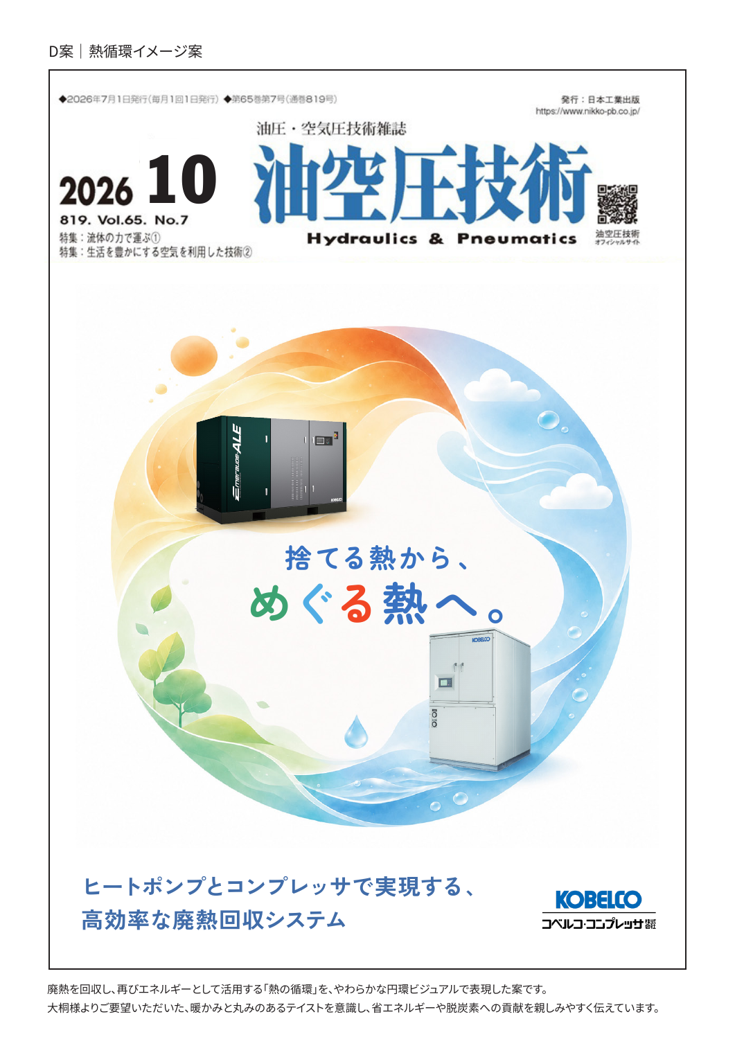 表紙デザインD案:やわらかな円環で熱の循環を表現